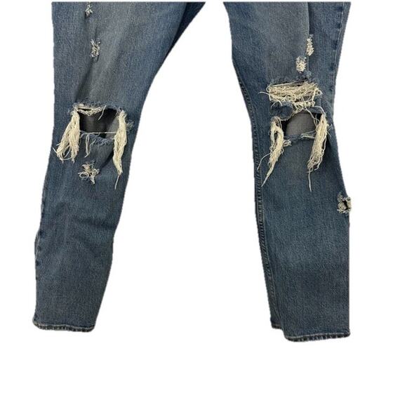 Abercrombie & Fitch The Mom High Rise Jeans Curve Love Womens 32x27.5 Distressed - Picture 3 of 13